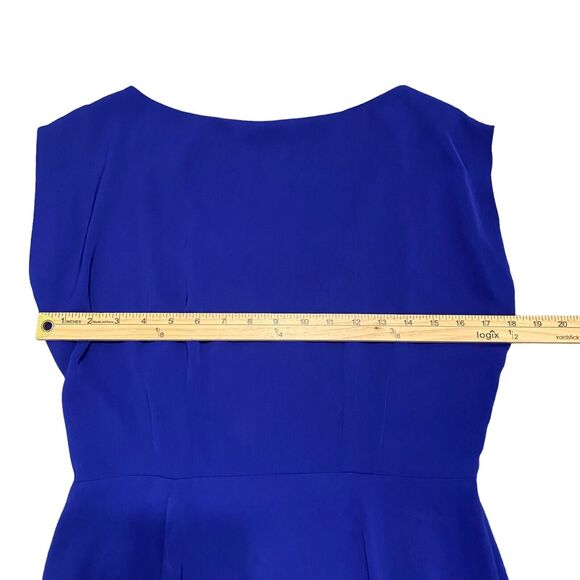 Sonia Rykiel Dress Knee Length M Cobalt Blue Cap Sleeve Open Back Cocktail - Picture 5 of 9